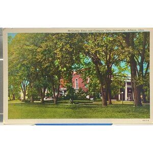 Vintage Postcard McGuffey Elms & Campus Ohio University Athens Ohio Genuine